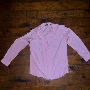 Pink button up top